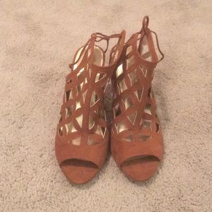 Never Worn BCBG Brown Peep Toes!